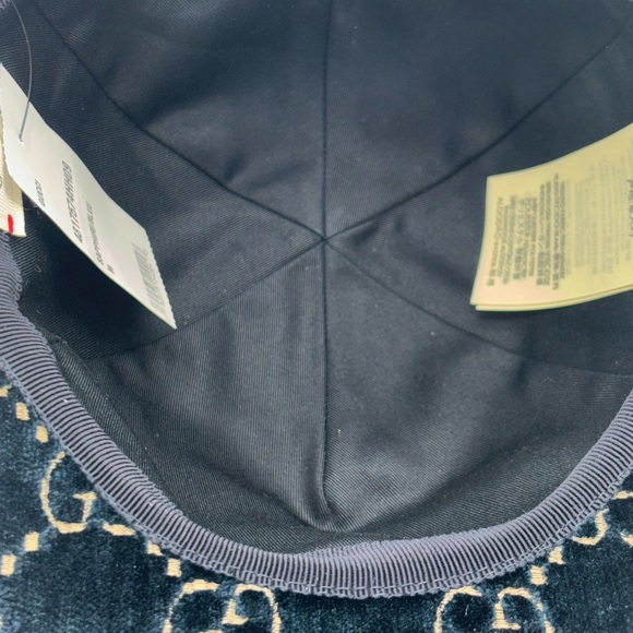Gucci Kids Blue and Gold Hat - Picture 10 of 12